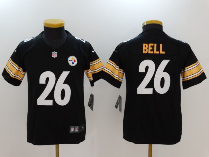 Youth Pittsburgh Steelers 26 Bell Black Nike Vapor Untouchable Limited NFL Jersey